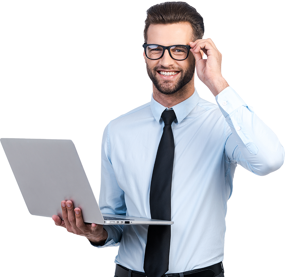 man with laptop
